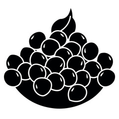 chickpeas silhouette vector on white background.eps