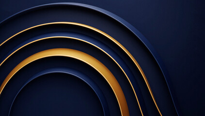 Concentric Arcs with Blue and Gold Bands
