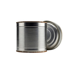 Shiny metal can with lid isolated on transparent background