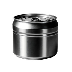 Short aluminum can isolated on transparent background for food storage