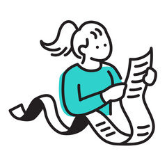 Woman with a very long list