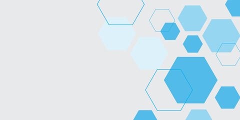 Abstract blue hexagon banner background. Eps 10