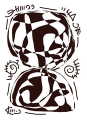 Minimal abstract image for printing. Picture for modern interiors. The picture is painted by hand on a tablet. © neurostructure