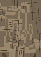 Minimal abstract image for printing. Picture for modern interiors. The picture is painted by hand on a tablet. © neurostructure