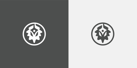 Circular stylized figure reaching upwards