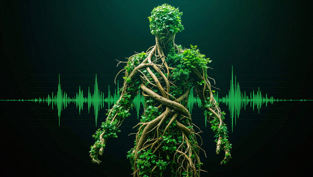 Figure of Branches and Leaves with Waveform