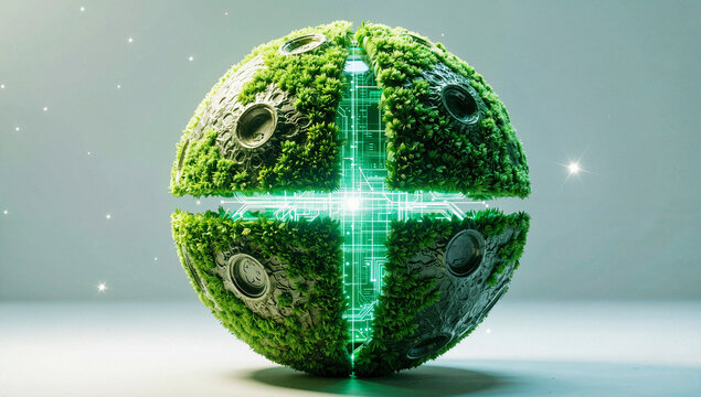 Green Foliage and Circuit Sphere