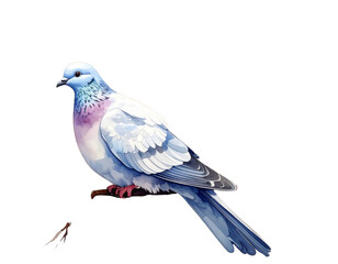 Fototapeta premium Hand painted watercolor dove illustration