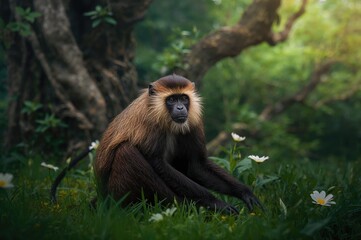 Obraz premium A primate with long limbs and a prehensile tail