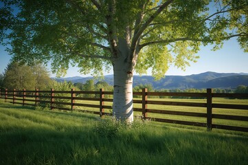 Fototapeta premium A trembling aspen shielded by a charming barrier