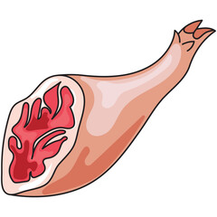 vector illustration of a Pig Leg Cut