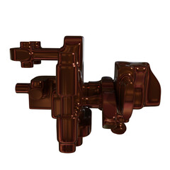 Metal abstract shape, 3d render