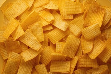 A pile of rectangular tortilla chips for frito pie