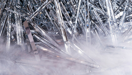 Fragmented Silver Objects with Mist