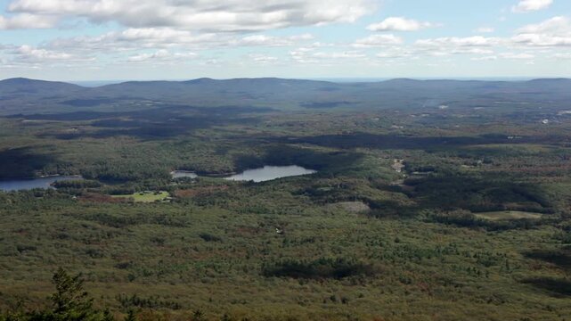 Tilt up to wilderness below from Mount Monadnock