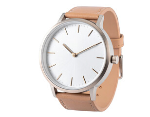 Minimal design women wristwatch isolated on transparent background