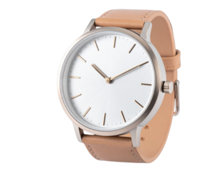 Minimal design women wristwatch isolated on transparent background