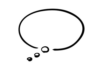 手書きの考える吹き出し ベクター