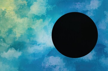 Backdrop featuring blue tones accented with yellow, green, cream, and purple hues