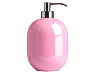 Modern Pink Hand Soap Dispenser Isolated on Transparent Background – Stylish Bathroom