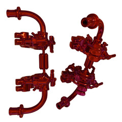 Metal abstract shape, 3d render