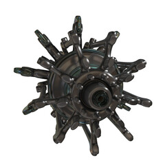Metal abstract shape, 3d render