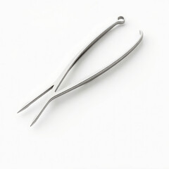 Close up of a surgical instrument on a white background in a studio setting