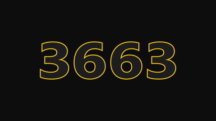 Neon glowing number illustration. on a black background. 4k illustration.