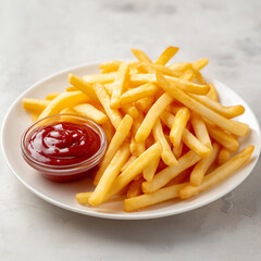 Crispy French fries with dip