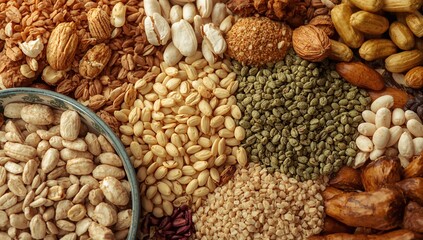 Naklejka premium Variety of protein-rich foods