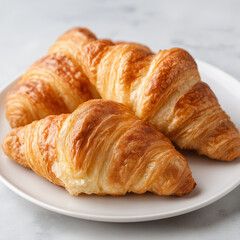 Delicious butter croissants for breakfast