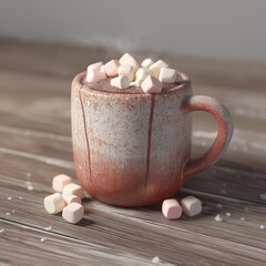 Cozy hot chocolate winter drink