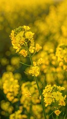 Obraz premium Bright Yellow Flower Against Vibrant Blooming Background