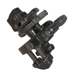 Metal abstract shape, 3d render
