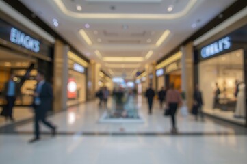 Blurred and out-of-focus elegant department store interior with a luxurious shopping atmosphere