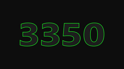Neon glowing number illustration. on a black background. 4k illustration.