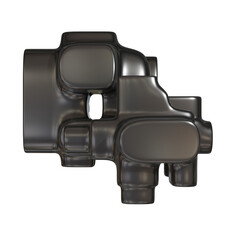 Metal abstract shape, 3d render