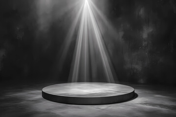 Bright light beam on the stage in the style of monochrom