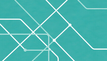 Abstract Network of Lines and Dots on Teal Background