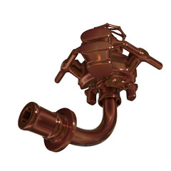 Metal abstract shape, 3d render
