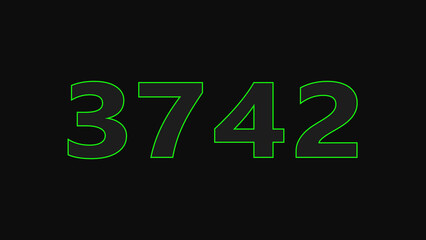 Abstract glowing neon text countdown number illustration background 4K resolution.