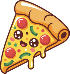 That's a super cute and delicious-looking slice of pizza! Here are the title and keyword suggestions, optimized for Adobe Stock SEO
