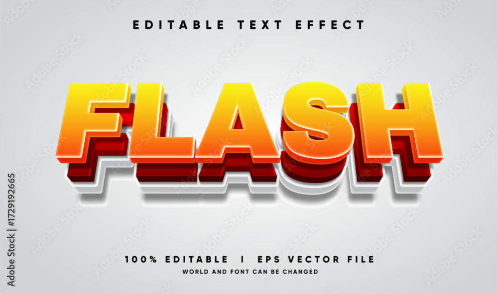 Poster flash vector text effect with modern style