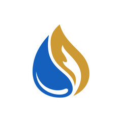 a vector of a fire and water drop icon logo