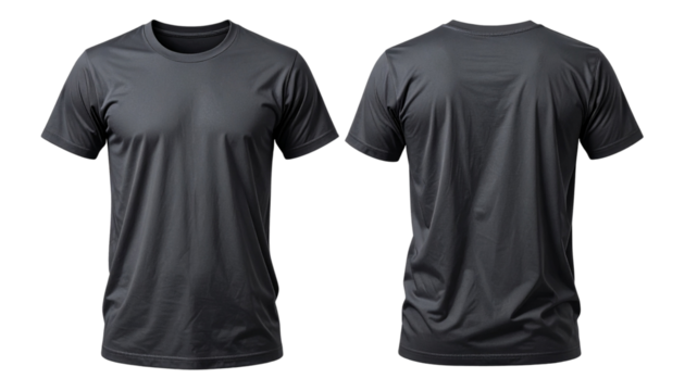 Professional Dark Gray T-Shirt Mockup in Front and Back View for Designers