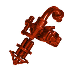 Metal abstract shape, 3d render