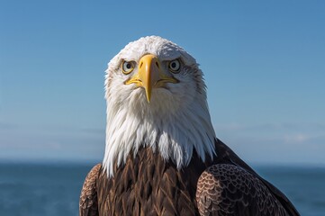 Fototapeta premium The majestic eagle displays a proud gaze