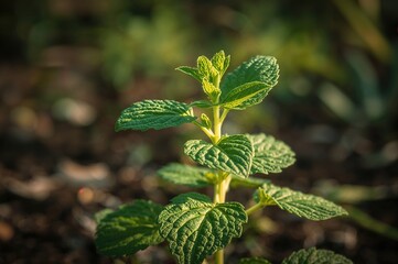 Close-Up View of Amaranth in a Medicinal Herb Garden