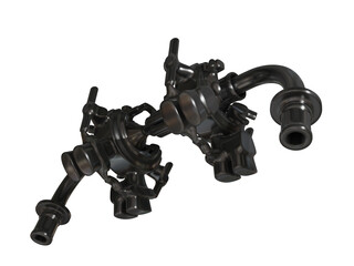 Metal abstract shape, 3d render