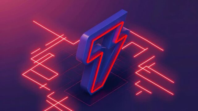 A single neon light with the letter F in bold font, lit up at night